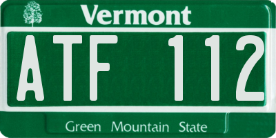 VT license plate ATF112