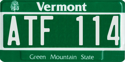 VT license plate ATF114