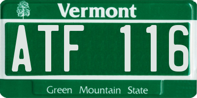VT license plate ATF116