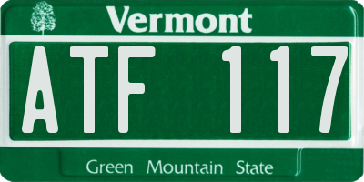 VT license plate ATF117