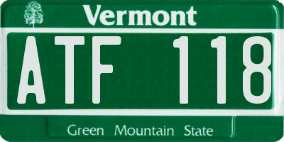 VT license plate ATF118