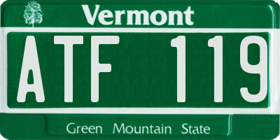 VT license plate ATF119