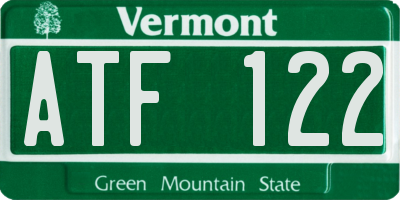 VT license plate ATF122