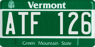 VT license plate ATF126