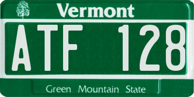 VT license plate ATF128