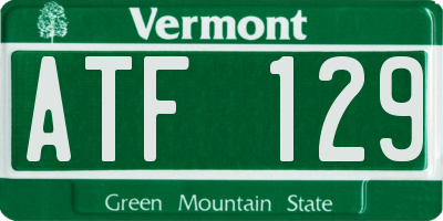 VT license plate ATF129
