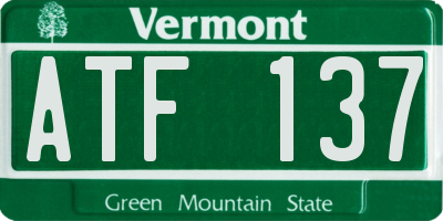 VT license plate ATF137
