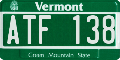 VT license plate ATF138