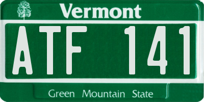 VT license plate ATF141