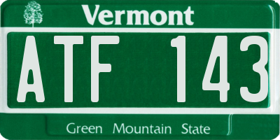 VT license plate ATF143