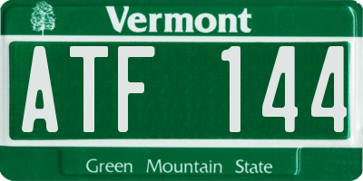 VT license plate ATF144