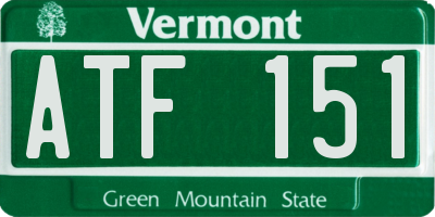 VT license plate ATF151