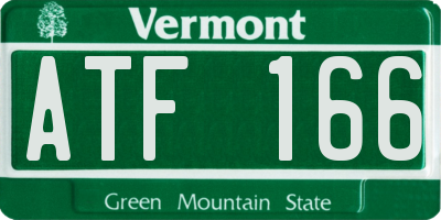 VT license plate ATF166