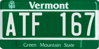 VT license plate ATF167