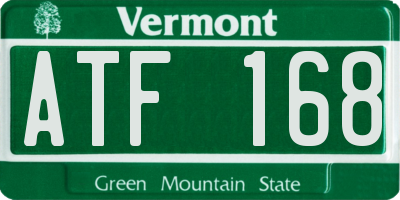 VT license plate ATF168
