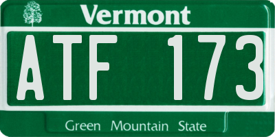 VT license plate ATF173