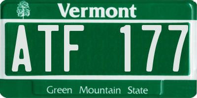 VT license plate ATF177