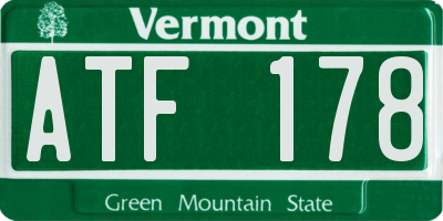 VT license plate ATF178
