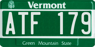 VT license plate ATF179