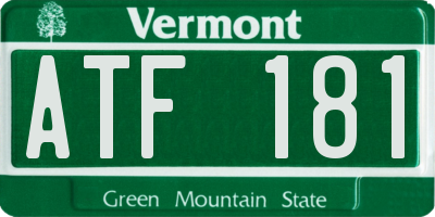 VT license plate ATF181