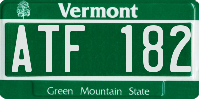 VT license plate ATF182