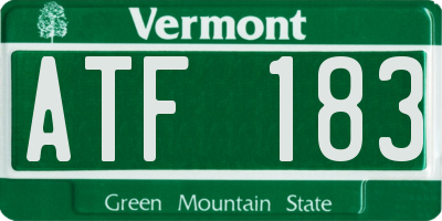 VT license plate ATF183