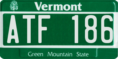 VT license plate ATF186