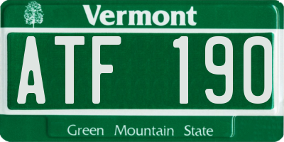 VT license plate ATF190