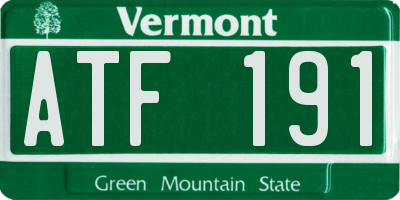 VT license plate ATF191