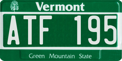 VT license plate ATF195