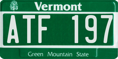 VT license plate ATF197