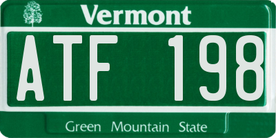 VT license plate ATF198