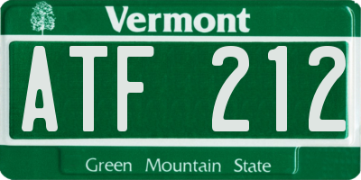 VT license plate ATF212