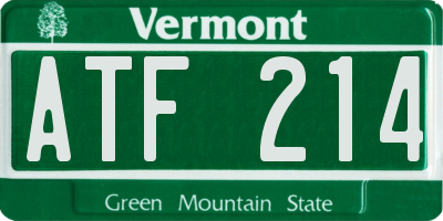 VT license plate ATF214