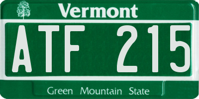 VT license plate ATF215