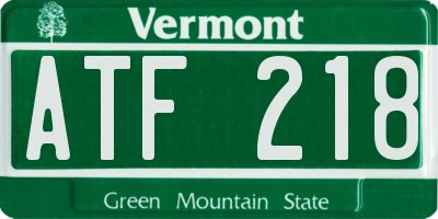 VT license plate ATF218