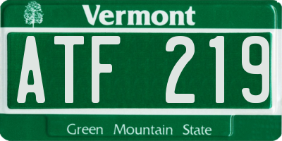 VT license plate ATF219