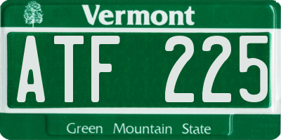 VT license plate ATF225