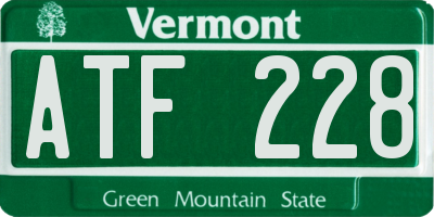 VT license plate ATF228
