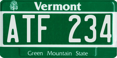 VT license plate ATF234