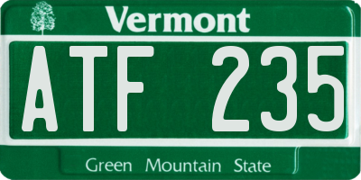 VT license plate ATF235