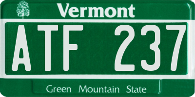 VT license plate ATF237