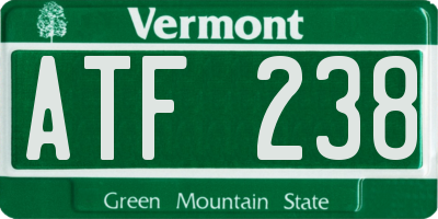 VT license plate ATF238