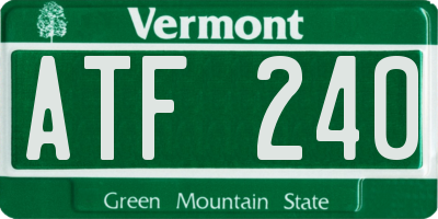 VT license plate ATF240