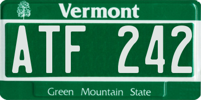 VT license plate ATF242