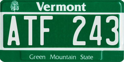 VT license plate ATF243