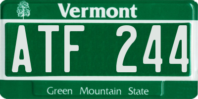 VT license plate ATF244