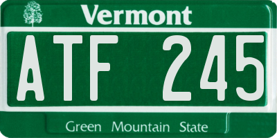 VT license plate ATF245