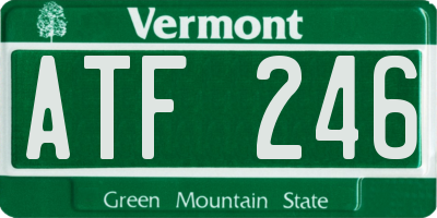 VT license plate ATF246