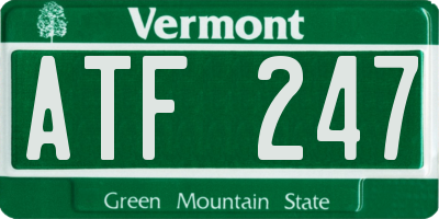 VT license plate ATF247